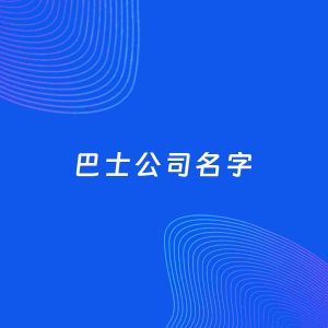 公司起名案例：5个好听的「巴士公司名字」