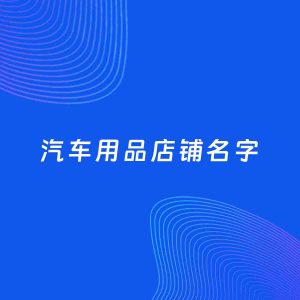 店铺起名案例：5个好听的「汽车用品店铺名字」