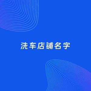 店铺起名案例：5个好听的「洗车店铺名字」