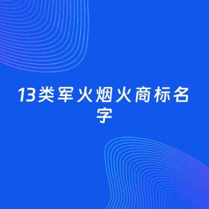 商标起名案例：5个好听的「13类军火烟火名字」
