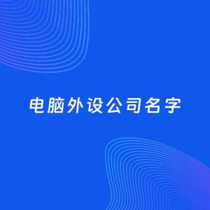 公司起名案例：5个好听的「电脑外设公司名字」