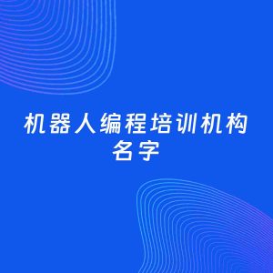 店铺起名案例：5个好听的「机器人编程培训机构名字」