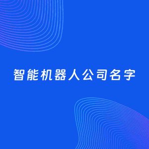 公司起名案例：5个好听的「智能机器人公司名字」