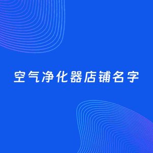 店铺起名案例：5个好听的「空气净化器店铺名字」