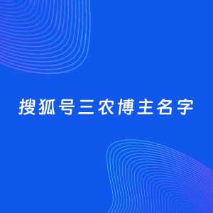 自媒体起名案例：5个好听的「三农博主搜狐号名字」