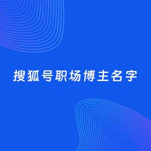 自媒体起名案例：5个好听的「职场博主搜狐号名字」