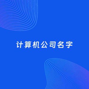 公司起名案例：5个好听的「计算机公司名字」