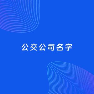 公司起名案例：5个好听的「公交公司名字」