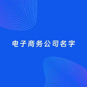 公司起名案例：5个好听的「电子商务公司名字」