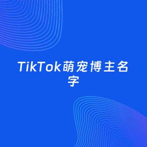 自媒体起名案例：5个好听的「萌宠博主TikTok名字」