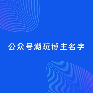 自媒体起名案例：5个好听的「潮玩博主公众号名字」