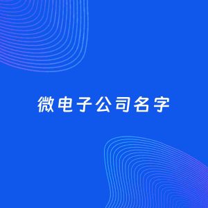 公司起名案例：5个好听的「微电子公司名字」