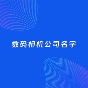 公司起名案例：5个好听的「数码相机公司名字」