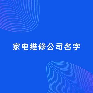公司起名案例：5个好听的「家电维修公司名字」