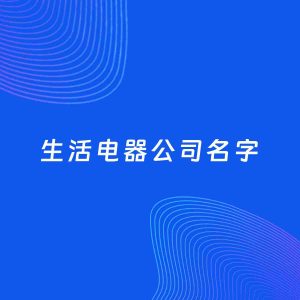 公司起名案例：5个好听的「生活电器公司名字」