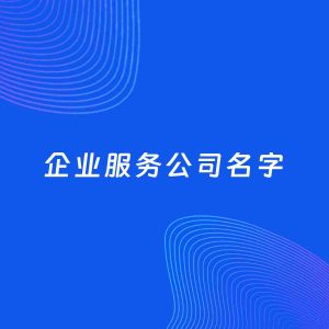 公司起名案例：5个好听的「企业服务公司名字」