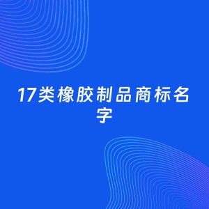 商标起名案例：5个好听的「17类橡胶制品名字」