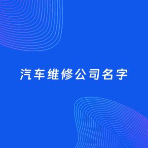 公司起名案例：5个好听的「汽车维修公司名字」