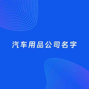 公司起名案例：5个好听的「汽车用品公司名字」