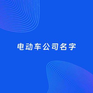 公司起名案例：5个好听的「电动车公司名字」