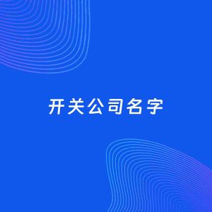 公司起名案例：5个好听的「开关公司名字」