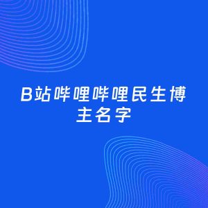 自媒体起名大全：民生博主B站哔哩哔哩名字分享